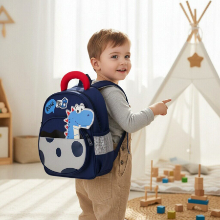 Ghiozdane - Ghiozdan pentru gradinita sau scoala, model Dinozaur ZY-25124bleumarin