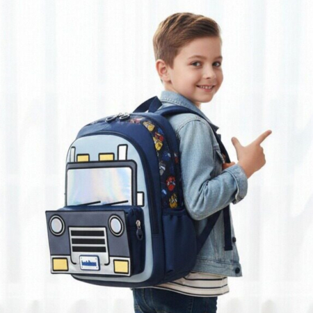 Ghiozdane - Ghiozdan pentru gradinita sau scoala, model Masina ZY-2545-1bleumarin/masina