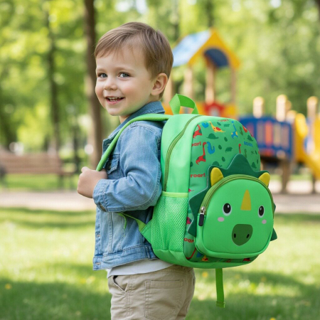 Ghiozdane - Ghiozdan pentru gradinita sau scoala, model Dinozaur ZY-25128neon