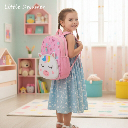 Ghiozdane - Ghiozdan pentru gradinita sau scoala, model Unicorn ZY-25128roz