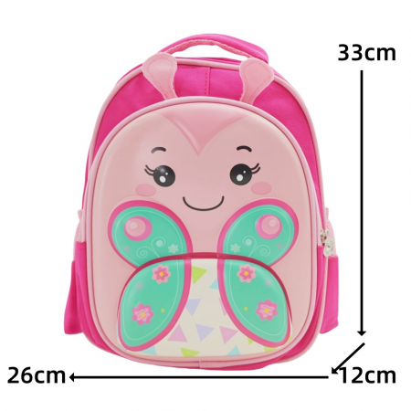 Ghiozdane - Ghiozdan 3D pentru gradinita sau scoala, model Fluturas ZY-562fucsia