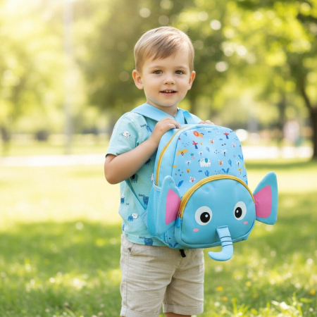 Ghiozdane - Ghiozdan pentru gradinita sau scoala, model Elefant ZY-25128albastru