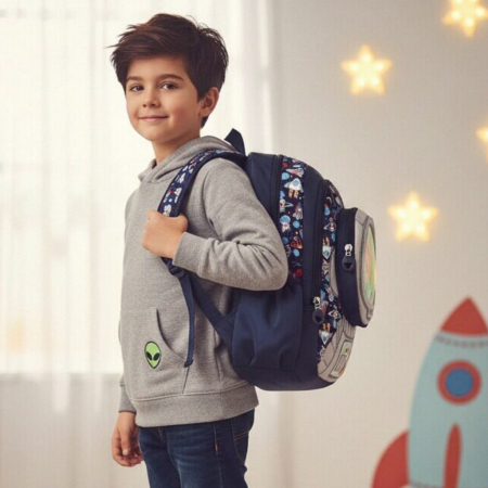 Ghiozdane - Ghiozdan pentru gradinita sau scoala, model Astronaut ZY-2545-1bleumarin/astro