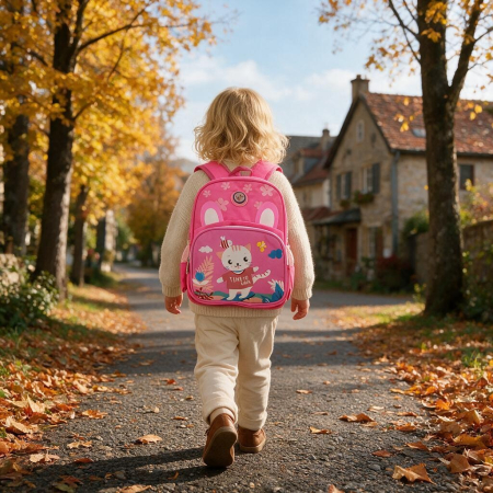 Ghiozdane - Ghiozdan pentru gradinita sau scoala, model vesel 889-4fucsia