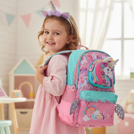 Ghiozdane - Ghiozdan pentru scoala, model Unicorn ZY-25123roz