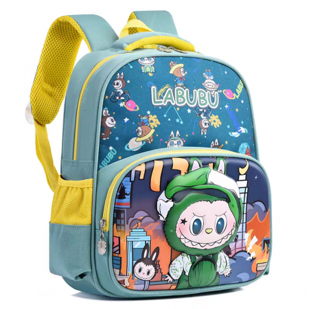 ARTICOLE ȘCOLARE - Ghiozdan pentru scoala, model desene animate Labubu ZY-0251Verde