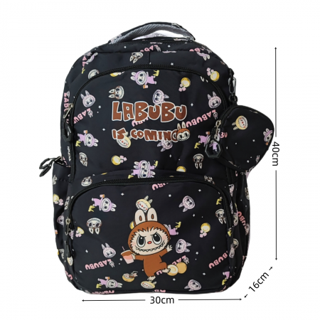 Ghiozdane - Ghiozdan/rucsac cu Labubu pentru scoala sau calatorii ZY-333-5negru