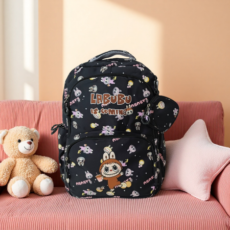 Ghiozdane - Ghiozdan/rucsac cu Labubu pentru scoala sau calatorii ZY-333-5negru