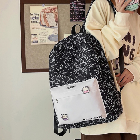 Ghiozdane - Ghiozdan/rucsac cu Hello Kitty pentru scoala sau calatorii ZY-8618negru