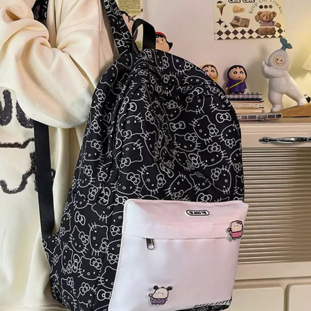 Ghiozdan/rucsac cu Hello Kitty pentru scoala sau calatorii ZY-8618negru [6]