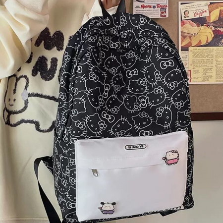 Ghiozdane - Ghiozdan/rucsac cu Hello Kitty pentru scoala sau calatorii ZY-8618negru