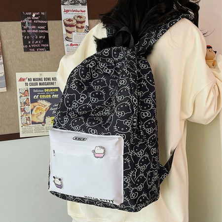 Ghiozdan/rucsac cu Hello Kitty pentru scoala sau calatorii ZY-8618negru [8]