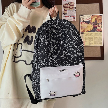 Ghiozdane - Ghiozdan/rucsac cu Hello Kitty pentru scoala sau calatorii ZY-8618negru
