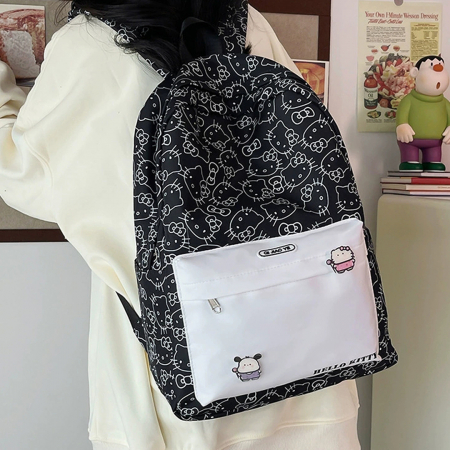 Ghiozdan/rucsac cu Hello Kitty pentru scoala sau calatorii ZY-8618negru [12]