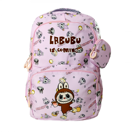 Ghiozdane - Ghiozdan/rucsac cu Labubu pentru scoala sau calatorii ZY-333-5roz