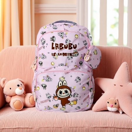 Ghiozdane - Ghiozdan/rucsac cu Labubu pentru scoala sau calatorii ZY-333-5roz