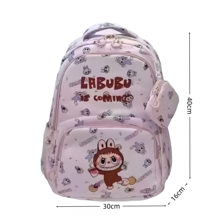 Ghiozdane - Ghiozdan/rucsac cu Labubu pentru scoala sau calatorii ZY-333-5roz