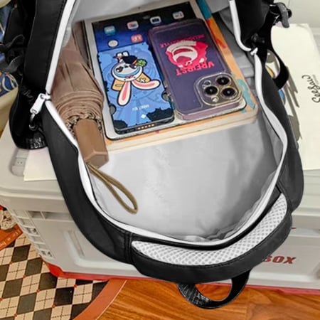 Ghiozdane - Ghiozdan/rucsac cu model pisica pentru scoala sau calatorii ZY-56128negru