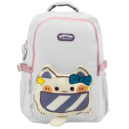Ghiozdane - Ghiozdan/rucsac cu model pisica pentru scoala sau calatorii ZY-56128alb