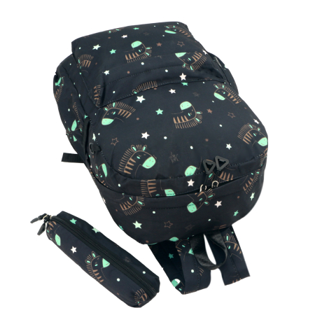 Ghiozdane - Ghiozdan/rucsac cu penar detasabil pentru scoala sau calatorii ZY-779negru