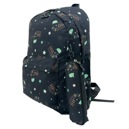 Ghiozdane - Ghiozdan/rucsac cu penar detasabil pentru scoala sau calatorii ZY-779negru