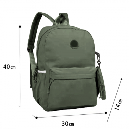 ARTICOLE ȘCOLARE - Ghiozdan/rucsac cu penar etui detasabil pentru scoala sau calatorii ZY-B08verde