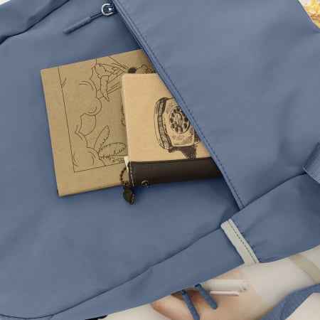 Ghiozdane - Ghiozdan/rucsac cu penar etui detasabil pentru scoala sau calatorii ZY-B08albastru