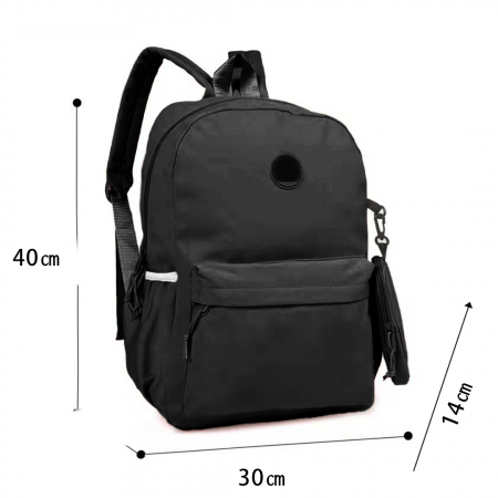 Ghiozdane - Ghiozdan/rucsac cu penar etui detasabil pentru scoala sau calatorii ZY-B08negru