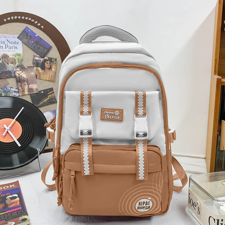 Ghiozdan/rucsac impermeabil pentru scoala sau calatorii ZY-1005maro [6]