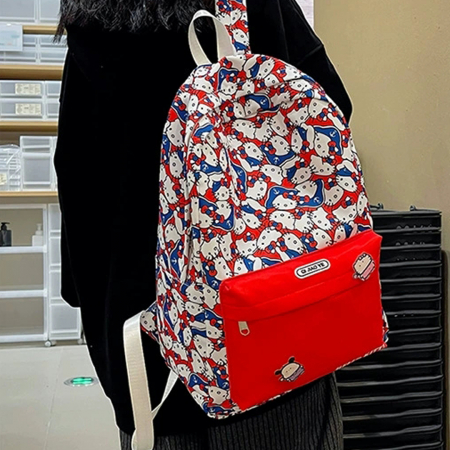 ARTICOLE ȘCOLARE - Ghiozdan/rucsac cu Hello Kitty pentru scoala sau calatorii ZY-8618rosu