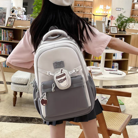Ghiozdan/rucsac pentru scoala sau calatorii cu accesoriu pusculita ZY-2543gri [7]