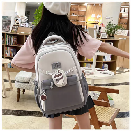 Ghiozdane - Ghiozdan/rucsac pentru scoala sau calatorii cu accesoriu pusculita ZY-2543gri