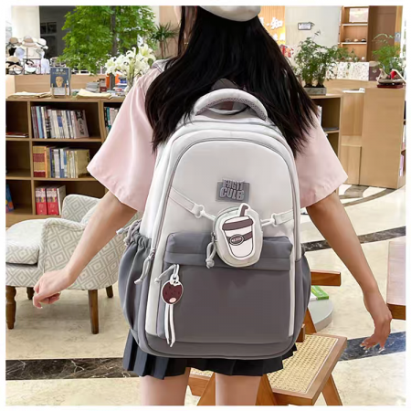Ghiozdane - Ghiozdan/rucsac pentru scoala sau calatorii cu accesoriu pusculita ZY-2543gri