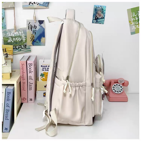 Ghiozdan/rucsac pentru scoala sau calatorii cu accesoriu pusculita ZY-2543bej [16]
