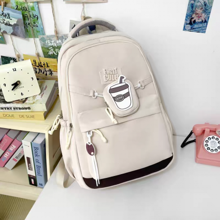 Ghiozdan/rucsac pentru scoala sau calatorii cu accesoriu pusculita ZY-2543bej [17]