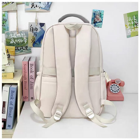 Ghiozdan/rucsac pentru scoala sau calatorii cu accesoriu pusculita ZY-2543bej [7]
