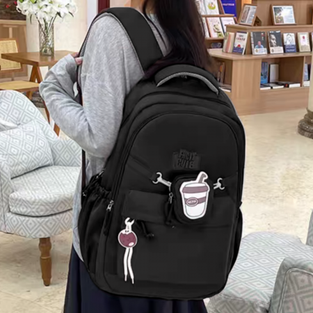 ARTICOLE ȘCOLARE - Ghiozdan/rucsac pentru scoala sau calatorii cu accesoriu pusculita ZY-2543negru