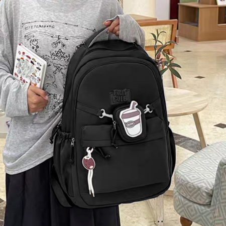 Ghiozdan/rucsac pentru scoala sau calatorii cu accesoriu pusculita ZY-2543negru [10]