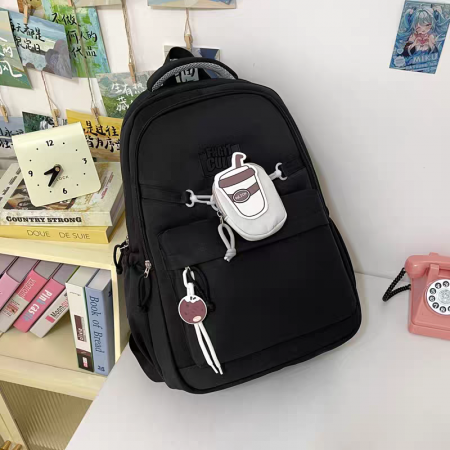 ARTICOLE ȘCOLARE - Ghiozdan/rucsac pentru scoala sau calatorii cu accesoriu pusculita ZY-2543negru