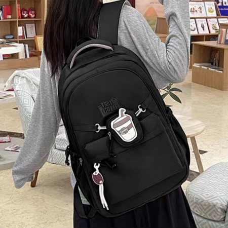 ARTICOLE ȘCOLARE - Ghiozdan/rucsac pentru scoala sau calatorii cu accesoriu pusculita ZY-2543negru