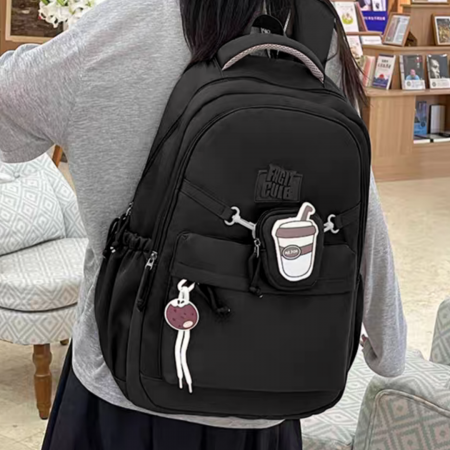 ARTICOLE ȘCOLARE - Ghiozdan/rucsac pentru scoala sau calatorii cu accesoriu pusculita ZY-2543negru