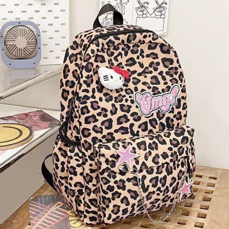Ghiozdan/rucsac pentru scoala sau calatorii, print Leopard ZY-5503maro [13]