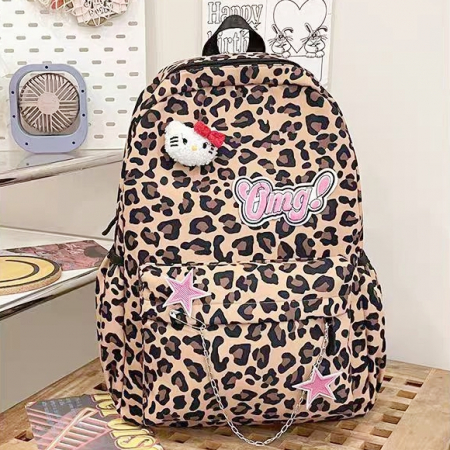 Ghiozdan/rucsac pentru scoala sau calatorii, print Leopard ZY-5503maro [6]