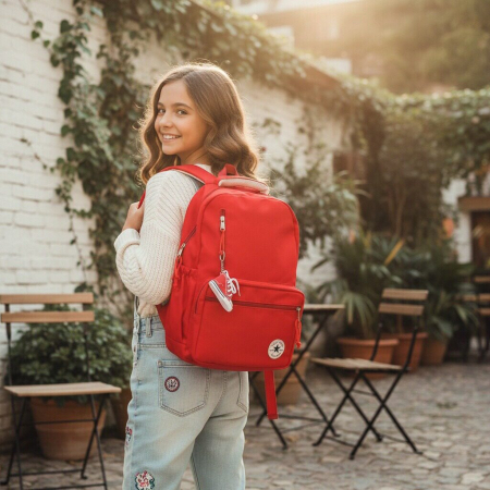 Ghiozdane - Ghiozdan/rucsac pentru scoala sau calatorii cu atasare la troler ZY-25125rosu