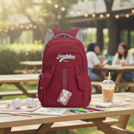 Ghiozdan/rucsac pentru scoala sau calatorii cu atasare la troler ZY-8817visiniu [6]