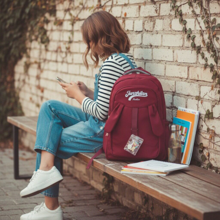 Ghiozdane - Ghiozdan/rucsac pentru scoala sau calatorii cu atasare la troler ZY-8817visiniu