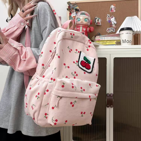 Ghiozdane - Ghiozdan/rucsac pentru scoala sau calatorii, model Fructe ZY-5501roz