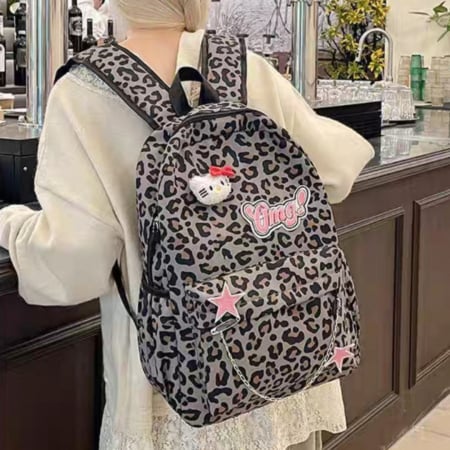 Ghiozdane - Ghiozdan/rucsac pentru scoala sau calatorii, print Leopard ZY-5503gri
