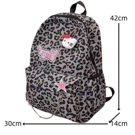 Ghiozdane - Ghiozdan/rucsac pentru scoala sau calatorii, print Leopard ZY-5503gri