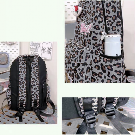 Ghiozdane - Ghiozdan/rucsac pentru scoala sau calatorii, print Leopard ZY-5503gri